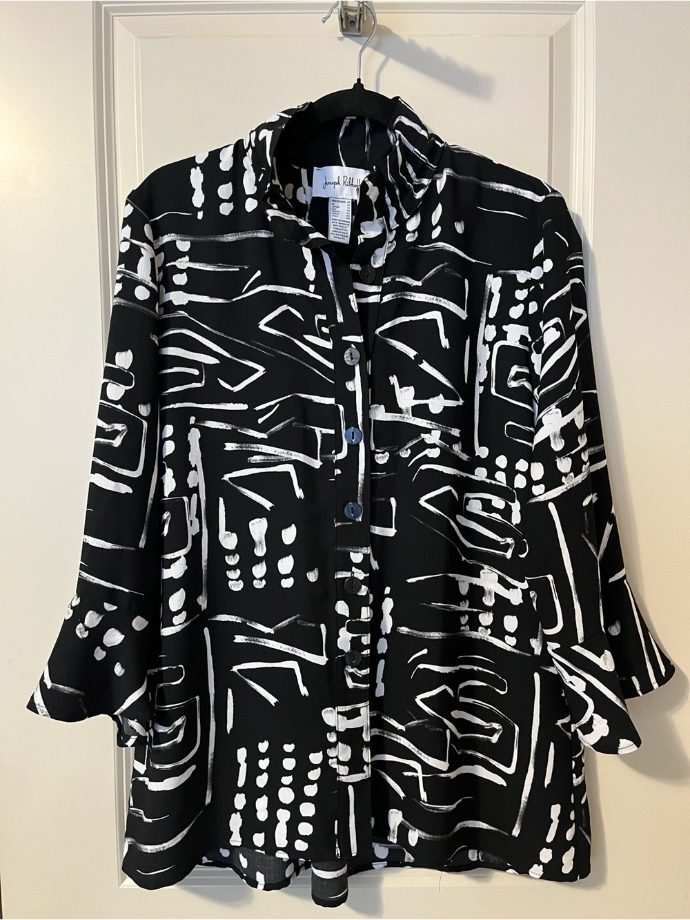 Joseph Ribkoff Printed Button Front Blouse Size 10